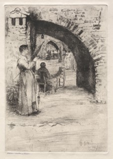 Etchings of Venice: Net Makers, 1881. Otto H. Bacher (American, 1856-1909). Etching