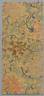 Fragment from Book of Textiles, 18th century. China, 18th century. Satin ground; silk diasper
