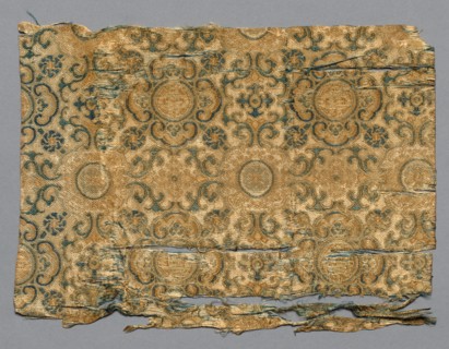 Fragment from Book of Textiles, 1700s. China, 18th century. Silk; overall: 13 x 18.7 cm (5 1/8 x 7