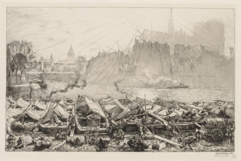 Le Grande Marché aux Pommes, 1917. Auguste Louis Lepère (French, 1849-1918). Etching