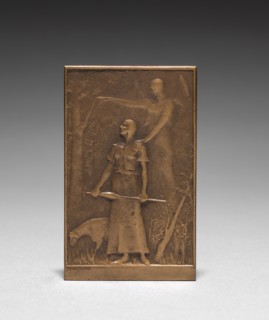 Medallion: Jeanne d'Arc (obverse). Daniel Dupuis (French, 1819-1899). Bronze; overall: 6.7 x 4.2 cm