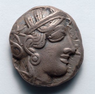 Athenian Tetradrachm: Female Head (obverse), 400s BC. Greece, 5th century BC. Silver; overall: 2.6