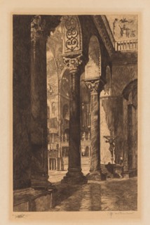 Interior of St. Mark's, Venice. Otto H. Bacher (American, 1856-1909). Etching