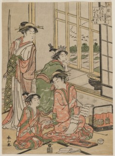 Courtesans at Leisure (from the series The Six Immortal Poets), c. early 1780s. Katsukawa Shunzan