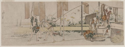 Dyers at Work, c. 1800. Katsushika Hokusai (Japanese, 1760-1849). Color woodblock print; sheet: 18