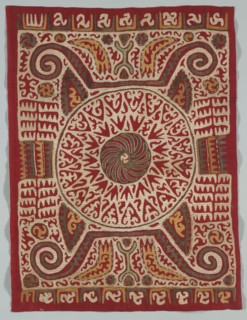 Cushion Cover, 1700s. Dagestan, 18th century. Embroidery, silk; overall: 92.1 x 69.9 cm (36 1/4 x