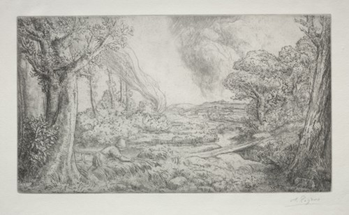 Landscape (Paysage). Alphonse Legros (French, 1837-1911). Etching