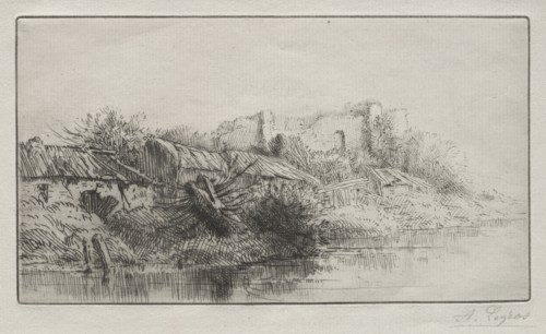Abandoned Village. Alphonse Legros (French, 1837-1911). Etching