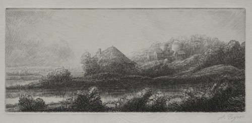 Cabin in the Marsh. Alphonse Legros (French, 1837-1911). Etching