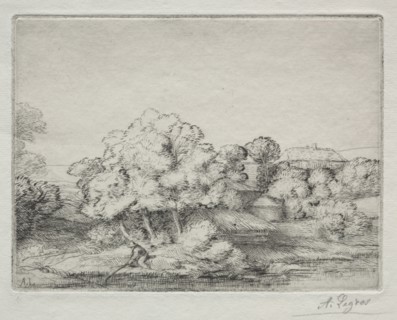 Hamlet near the Lake (Hameau près du Lac). Alphonse Legros (French, 1837-1911). Etching