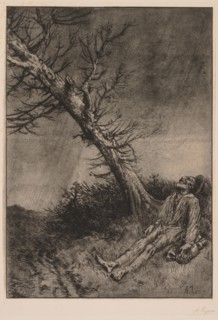 Death of the Vagabond. Alphonse Legros (French, 1837-1911). Etching