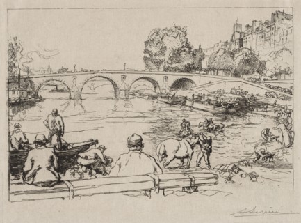 L'Abreuvoir at Pont Marie, 1912. Auguste Louis Lepère (French, 1849-1918). Etching