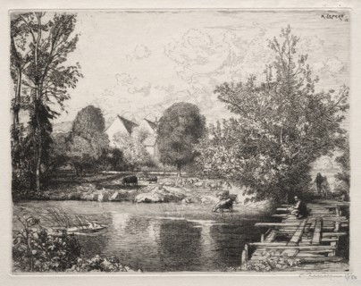 The Old Footbridge, 1915. Auguste Louis Lepère (French, 1849-1918). Etching