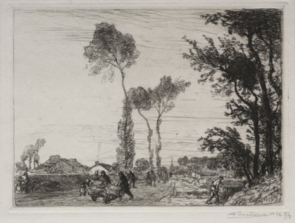 Retour du Marché de St. Jean-de-Mont, 1910. Auguste Louis Lepère (French, 1849-1918). Etching