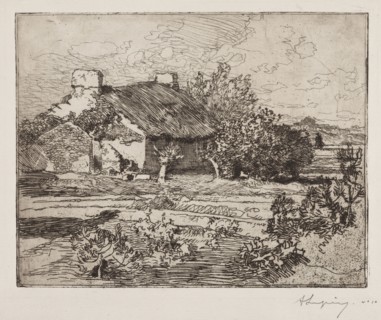 Vielle Bourrine, Maison du Marais, Vendée, 1892. Auguste Louis Lepère (French, 1849-1918). Etching