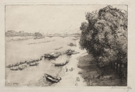La Seine au Pont Nationale, 1914. Auguste Louis Lepère (French, 1849-1918). Etching
