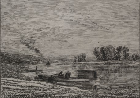 The Boat in Conflans, 1866. Charles François Daubigny (French, 1817-1878). Etching on chine collé;