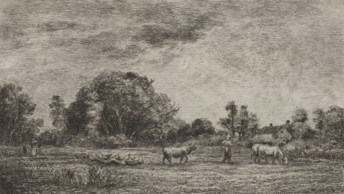 Published in the "Gazette des Beaux-Arts" in 1861.: Moonrise, 1861. Charles François Daubigny