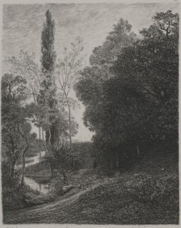 Banks of the River Cousin, 1850. Charles François Daubigny (French, 1817-1878), Auguste Delâtre.