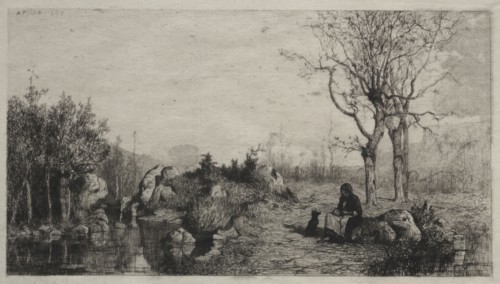 Shore of a Stream at Rossillon, 1867. Adolphe Appian (French, 1818-1898). Etching; sheet: 18.9 x 27