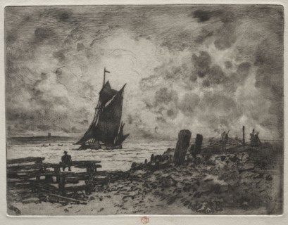 The Little Marine: Souvenir of Medway, 1878. Félix Hilaire Buhot (French, 1847-1898). Etching,