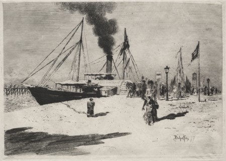 The Wharf at Trouville, 1877. Félix Hilaire Buhot (French, 1847-1898). Etching and drypoint; sheet:
