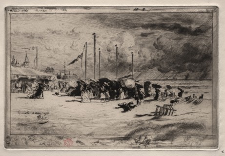 A Squall at Trouville, 1874. Félix Hilaire Buhot (French, 1847-1898). Etching, aquatint, roulette