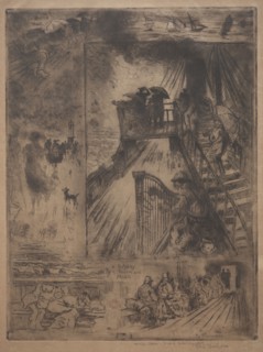 The Crossing, c. 1880. Félix Hilaire Buhot (French, 1847-1898). Etching, aquatint, drypoint, and