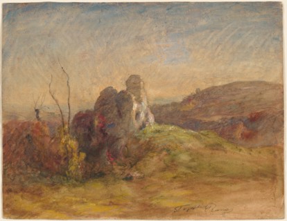Landscape, 1870-1884. François-Auguste Ravier (French, 1814-1895). Watercolor and gouache with