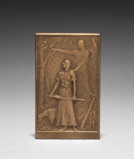 Medallion: Jeanne d'Arc (obverse). Daniel Dupuis (French, 1819-1899). Bronze; overall: 6.7 x 4.2 cm