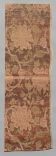 Textile Fragment, 1800s. Japan, 19th century. Silk, metallic thread; average: 67.3 x 21.6 cm (26