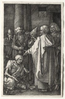 Peter and John Healing the Cripple at the Gate of the Temple, 1512. Albrecht Dürer (German,