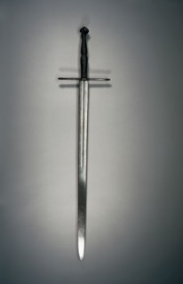 Hand-and-a-Half Sword, c. 1500. South Germany, early 16th Century. Steel, wood, leather; quillions