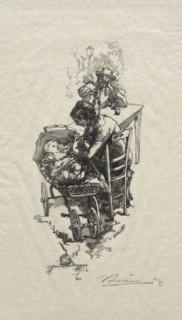 La femme au berceau. Auguste Louis Lepère (French, 1849-1918). Wood engraving