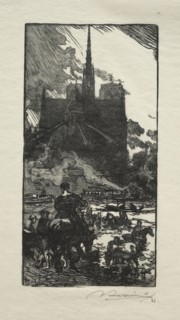 L'Abreuvoir au Point St. Louis. Auguste Louis Lepère (French, 1849-1918). Wood engraving
