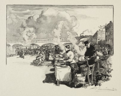 Debarcadère des bateaux-omnibus. Auguste Louis Lepère (French, 1849-1918). Wood engraving