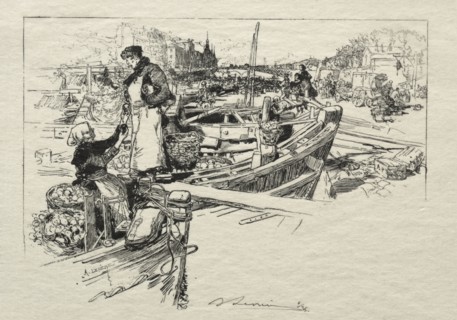 Le Marché aux Pommes, No. 1. Auguste Louis Lepère (French, 1849-1918). Wood engraving