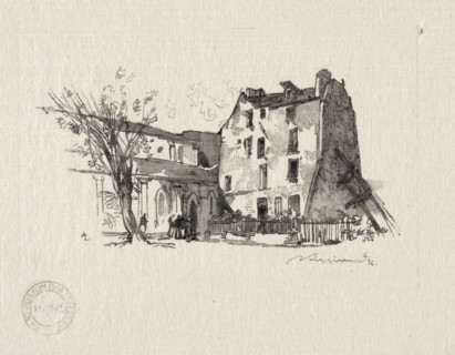 St. Julien le Pauvre: Le Presbytère. Auguste Louis Lepère (French, 1849-1918). Wood engraving