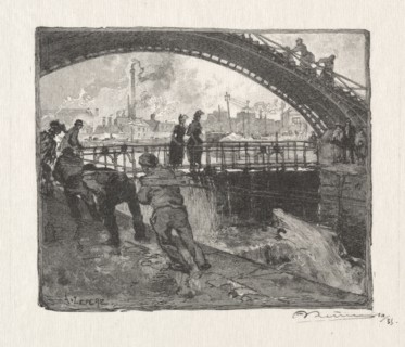 L'Ecluse du Canal St. Martin, 1890. Auguste Louis Lepère (French, 1849-1918). Wood engraving