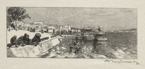 Embarcadére a Bercy. Auguste Louis Lepère (French, 1849-1918). Wood engraving