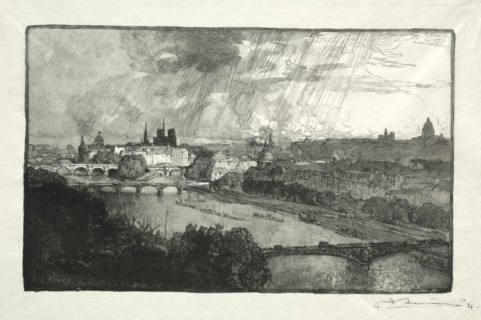 Paris, vu du Pavillon de Flore, 1890. Auguste Louis Lepère (French, 1849-1918). Wood engraving