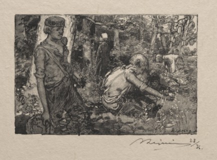Cueillette du muguet. Auguste Louis Lepère (French, 1849-1918). Wood engraving