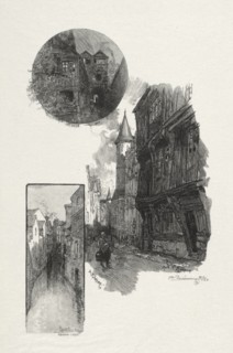 Rouen Illustré:  Cour de L'Albane; Rue Saint Romain; L'aubette Rue Armand - Carrel, 1896. Auguste