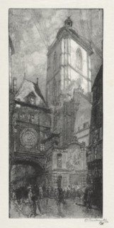 Rouen Illustré:  La Gros Horloge, 1888. Auguste Louis Lepère (French, 1849-1918). Wood engraving