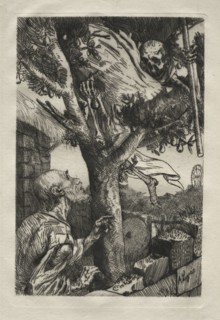 La mort dans le piorier. Alphonse Legros (French, 1837-1911). Etching