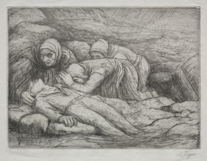 Triomphe de la Mort:  La Mort chez une famille de Marins. Alphonse Legros (French, 1837-1911).