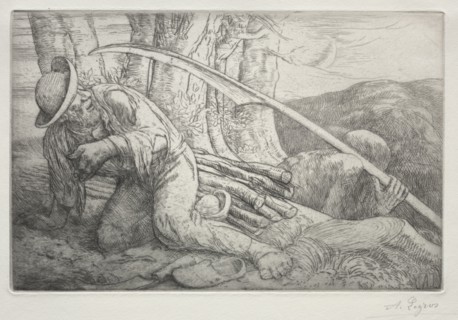 La Mort et le Bûcheron (5th Plate). Alphonse Legros (French, 1837-1911). Etching and drypoint