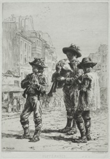 Pifferaris. Charles-Émile Jacque (French, 1813-1894). Etching