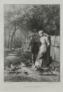 Springtime. Charles-Émile Jacque (French, 1813-1894). Etching