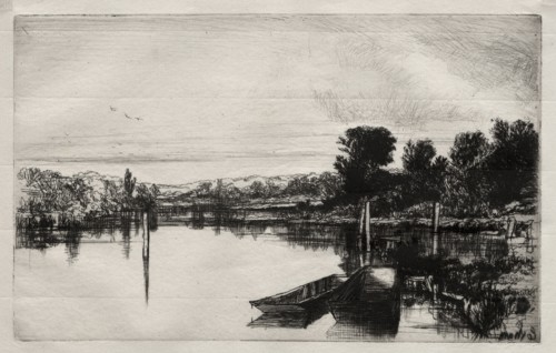 Egham, 1859. Francis Seymour Haden (British, 1818-1910). Etching and drypoint